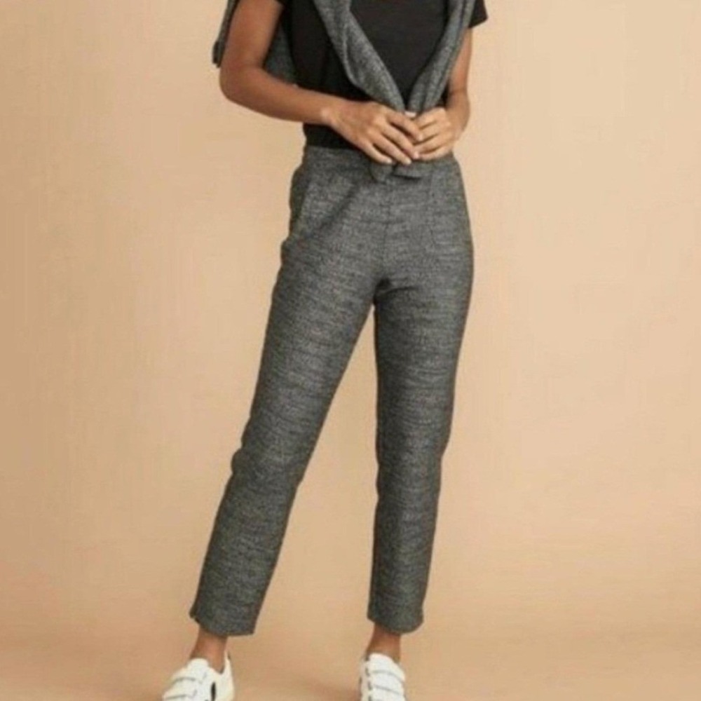 Marine Layer Sweatpant Chill Textured M Gray Athleisure High Rise Cropped Jogger